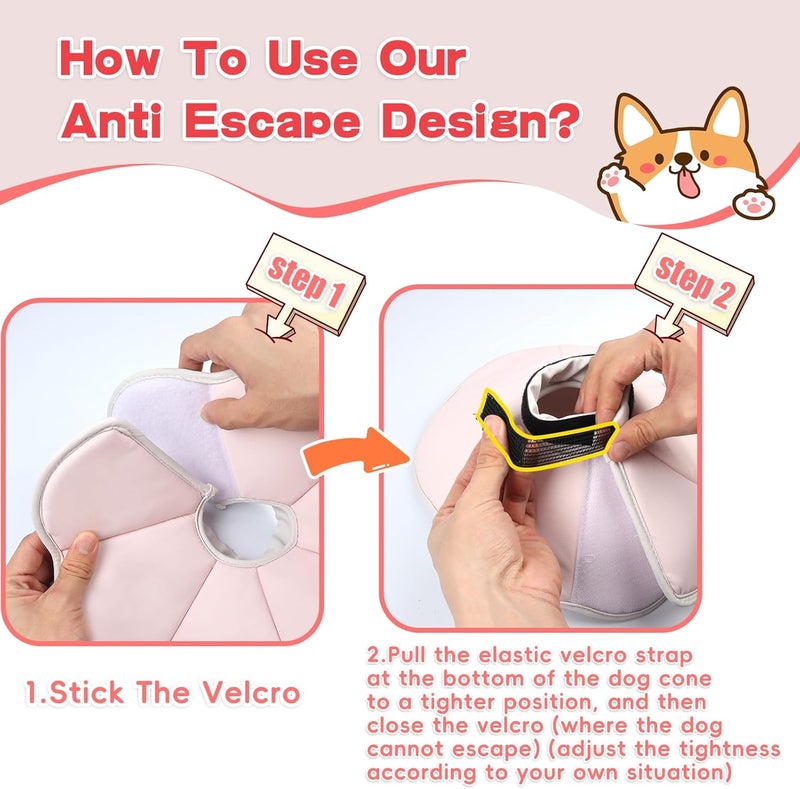 TZBEINN Soft Dog Cone Collar Alternative for Small Dogs(Puppy Yorkshire Puppy Chihuahua), Adjustable Protective Dog Recovery Cone, Elizabethan Comfortable Neck Pillow Cone After Surgery Anti Licking - Image 5